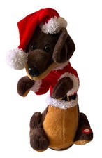 Animated Dachshund Santa Singing Dancing 13" Santa Dog Kids of America 2012