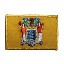 State Of New Jersey Flag Embroidered Iron On Patch - Travel Souvenir 63-O