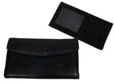 Vintage Bosca Wallet Soft Italian Leather Credit Card Checkbook Holder Black USA