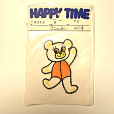 Vintage Teddy Bear Embroidered Patch Cute Bear Sew On Applique Craft 3.5"