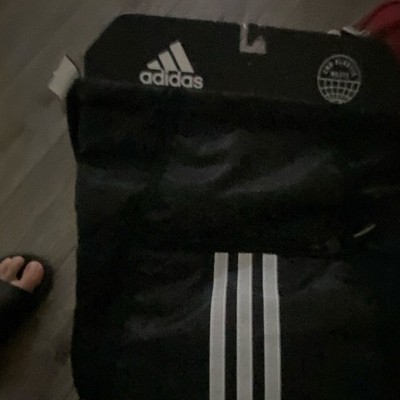 adidas Alliance II Large 20L Black/White 3-Stripes Drawstring Gym Bag