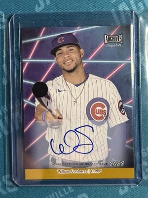 2022 Topps Archives Snapshots Picture Day Willson Contreras Autographs Gold /10