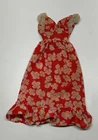 VTG 1975 Barbie Outfit #9006 For Sears Fashion Red & White Floral Dress READ
