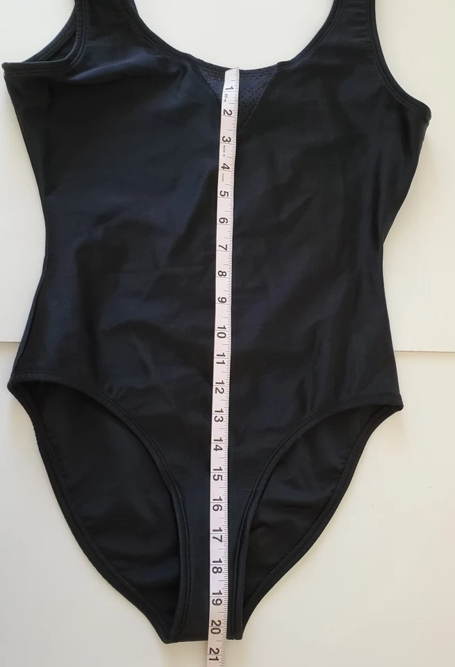 The Body Co Leotard Bodysuit L Black High Cut Leg Dance 80s Aerobics Vintage - Image 4 of 4