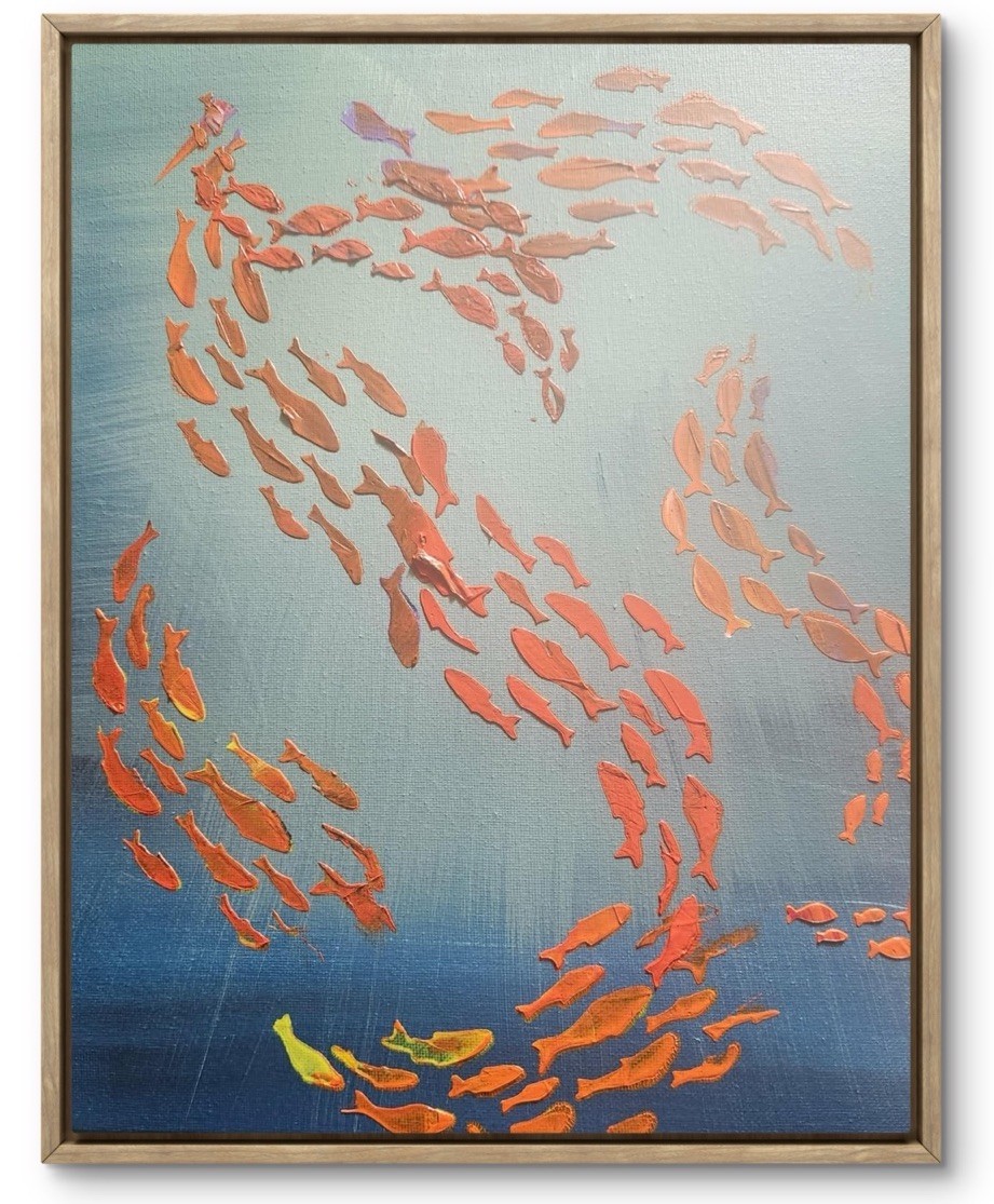 Pam Bible Abstract Colorful Modern Unique Bold Wall Art Acrylic Canvas Textured