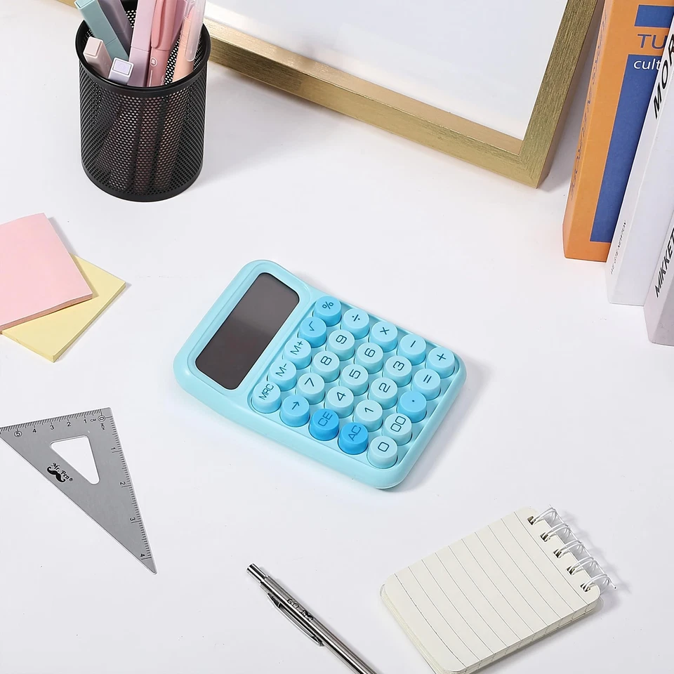 - Mechanical Switch Calculator, 12 Digits, Large LCD Display, Blue Calculator Bi - Image 4 of 4