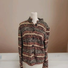 Basler Women's Polyester Mohair Collared Striped Jacket Size 36