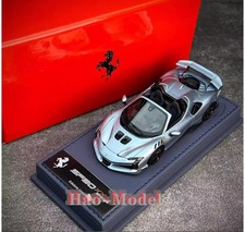 BBR 1:43 Ferrari SF90XX convertible Resin Car Model Diecast Deluxe Silver blue