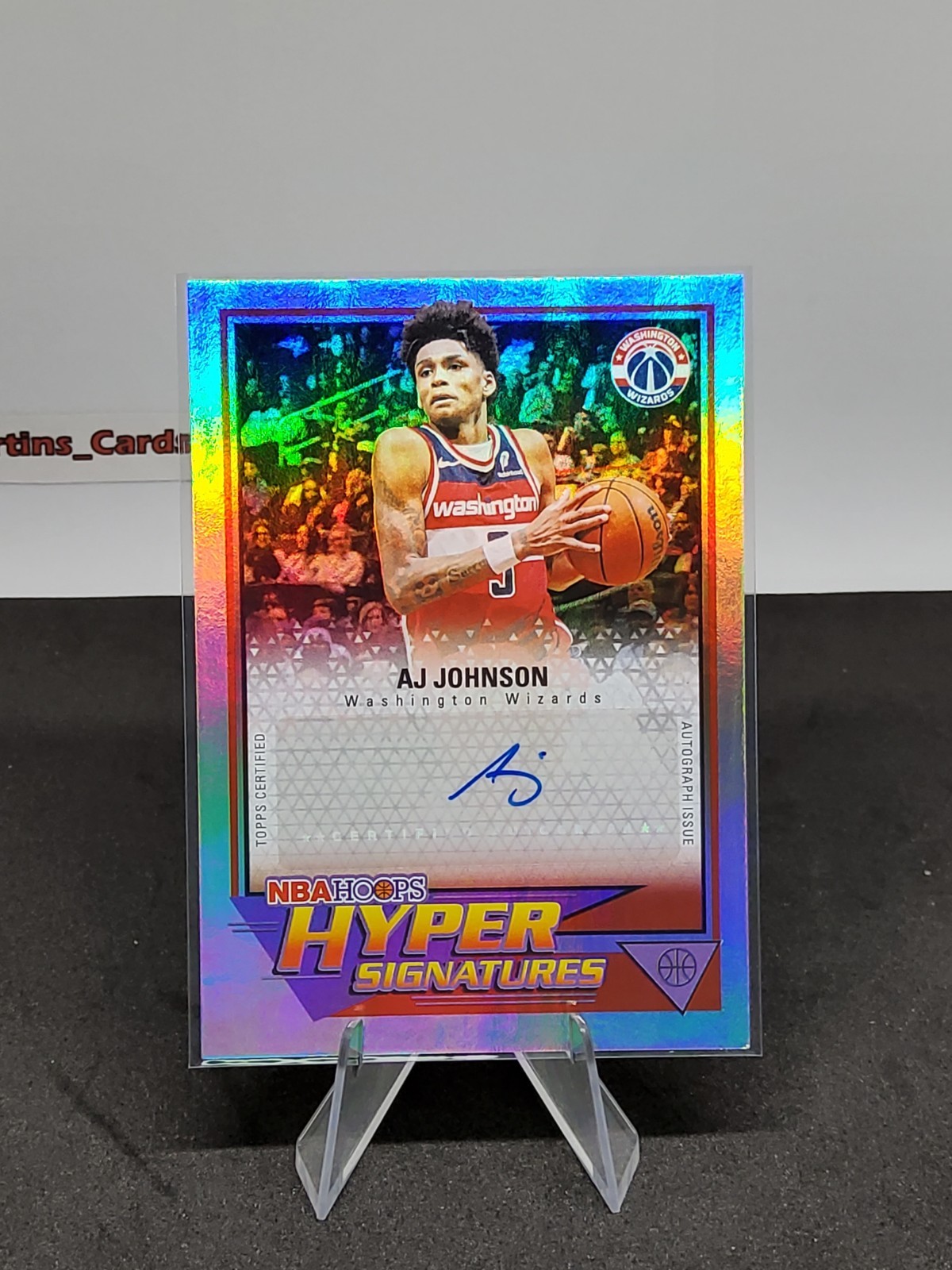 Topps 2025-26 NBA Hoops AJ Johnson Wizards Hyper Signatures Auto #HHS-AJ