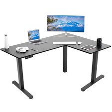 VIVO Black Electric 63" x 47" Corner Standing Desk