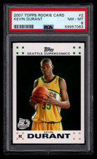 KEVIN DURANT 2007 TOPPS ROOKIE CARD #2 PSA 8 NM-MT 2007-2008 NBA BASKETBALL RC.. rookie card picture
