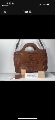 Vintage Woven Handmade Leather Bag Beverly Hills Bag Lady Purse