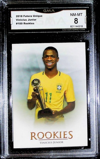 2018 Futera Unique 100 Vinicius Junior Rookie Card RC Real Madrid NM-MT GMA 8