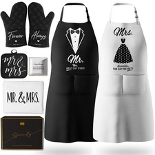 Mr and Mrs Aprons for Couples Gifts - Anniversary, Bridal Shower, Wedding, En...