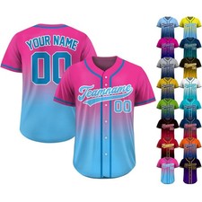Custom Gradient Baseball Jersey, Personalized Team Name Number Shirt