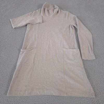 J. Jill Dress Womens Small Pure Jill Soft-Touch Brushed Cotton Cowl Neck Pockets