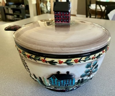VTG Ceramic Farmhouse Tureen With Matching Ladle And Lid
