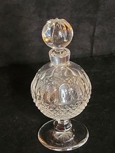 WATERFORD Crystal Pedestal Perfume Bottle Signed Base RETIRED