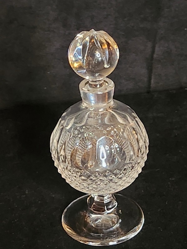 WATERFORD Crystal Pedestal Perfume Bottle Signed Base RETIRED