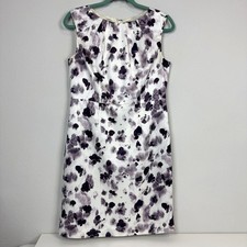 Ann Taylor Sleeveless Purple White Floral Dress 10P