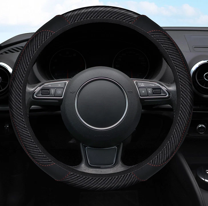 For Hyundai Car 15'' Durable Leather Steering Wheel Cover Breathable Anti-Slip Foto 3 de 4