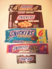 5 vintage SNICKERS candy wrappers 5 different crisper brownie ++