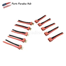 5 Pairs T Plug Connector Female and Male Deans with 14AWG Silicon Wire for RC US