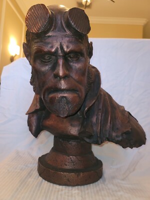 SIDESHOW 1:1 SCALE HELLBOY FAUX BRONZE LIFE SIZE BUST STATUE FIGURE SAMPLE