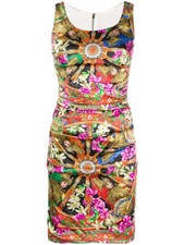 🆓US🛃  Dolce&Gabbana majolica carretto printed silk ruched dress IT 40