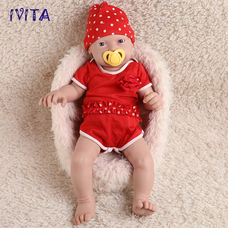 IVITA 23'' Big Reborn Full Body Silicone Doll Adorable Smile Newborn Baby Girl - Image 2 of 4