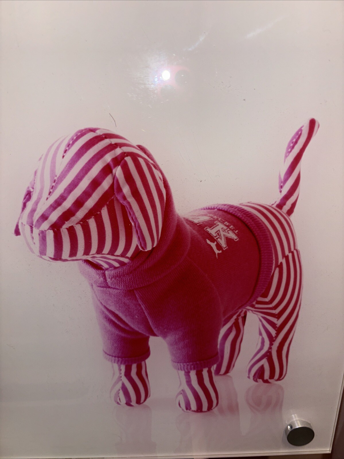 VS PINK Polka Dot & Striped Dog Display sign Nice Size18x18  RARE