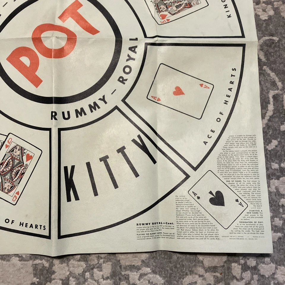 Rummy Royal 30x30 Light Green Vinyl Table Mat Clean very Good Condition - Image 3 of 4