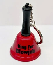 Ring For Blowjob Keychain Bell Gag Gift Bachelorette Party Adult White Elephant