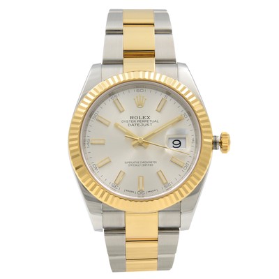Rolex Datejust 41 Steel 18K Gold Silver Index Dial Automatic Mens Watch 126333 | eBay