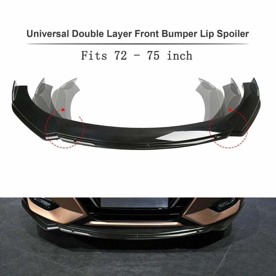 Front Bumper Lip Splitter Spoiler Body Kit Side Skirt For Nissan Sentra F+ — 第 4/4 张图片
