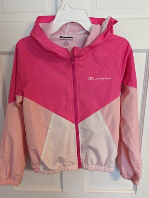 Champion Authentic Athleticwear Girls Pink Colorblock Jacket Windbreaker sz  M