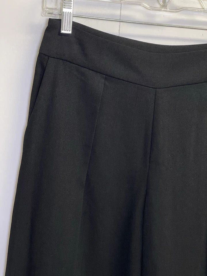 Jessica Simpson Capri Pants Womens Size 26 Wide Leg Black Pleated Pockets - Image 3 of 4