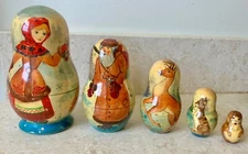 Russian Matroyshka 5pc. Nesting Dolls 5-1/2" Fairy Tale
