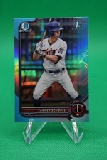2022 Bowman Draft Base Chrome Sky Blue Refractor #BDC-28 Tanner Schobel GS1