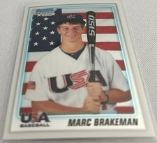 2010 Bowman Chrome Draft Baseball Marc Brakeman USA Baseball 1st Bowman #BDPP94