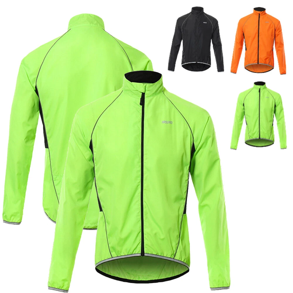 Men Cycling Rain Jacket Waterproof High Visibility Jerseys Running Top Rain Coat