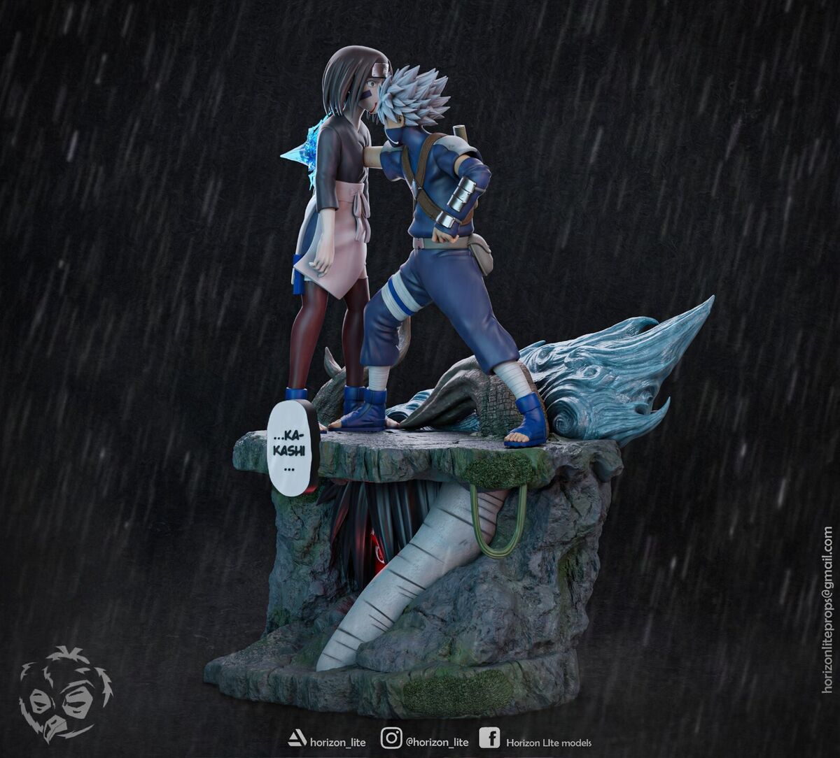 Nova figura naruto katashi obito rin luta figura pvc naruto