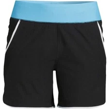 LANDS' END WOMEN'S QUICK-DRY ELASTIC WAIST SWIM SHORTS WITH PANTY