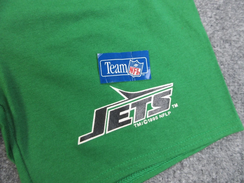 老式纽约喷气机短裤男孩中号绿色标志NFL足球青少年儿童 — 第 4/4 张图片