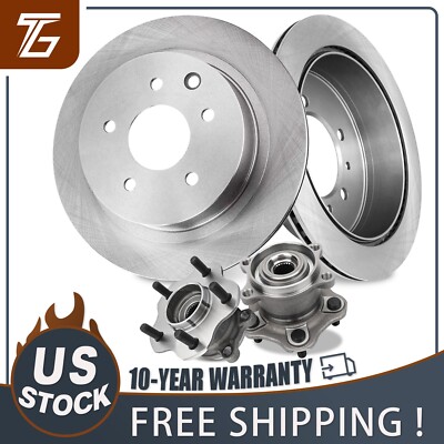 Rear Disc Rotors Wheel Hubs Kit for 2014 - 2017 Nissan Juke