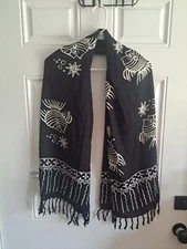 Rama Imports Black/White Tropical Scarf