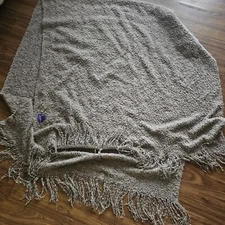 Steve Madden Soft Oversize Scarf Wrap Winter Cozy Warm Fringe 76x33 Gold Glitter