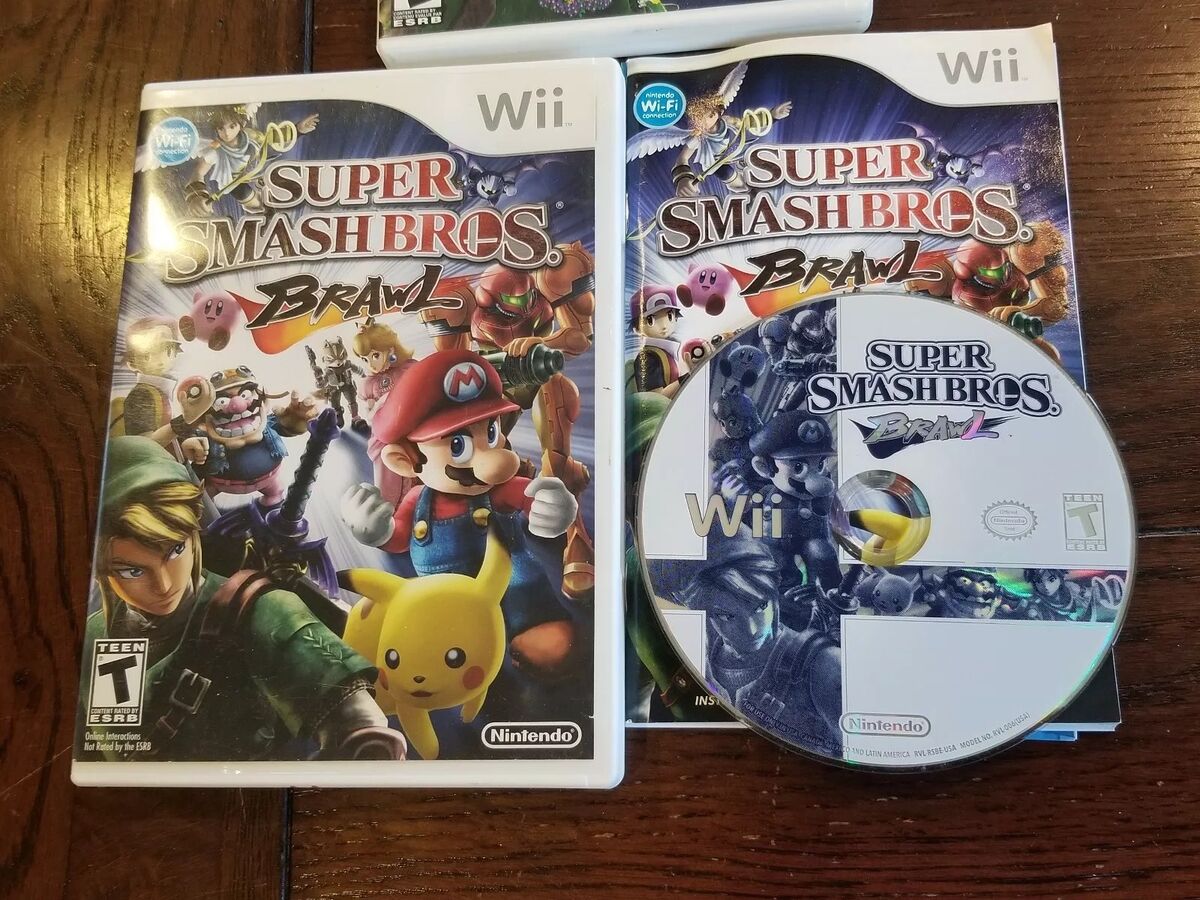 Super Smash Bros. Brawl / Super Mario Galaxy Wii Games Lot Free