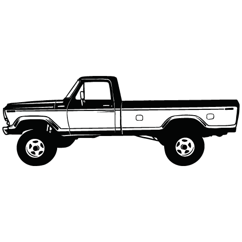 FORD F250 RANGER TRUCK CLIPART-VECTOR CLIP ART GRAPHICS-DXF SVG EPS AI PNG PDF