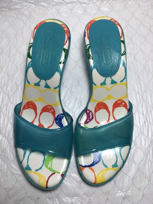 kitten heel jelly flip flops